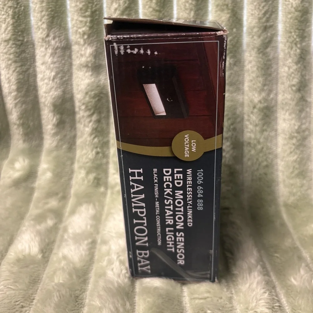 (2pk) Hampton Bay LED Motion Sensor Deck & Stair Light Low Volt Black Finish 12V